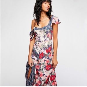 Free People La Fluer Maxi Dress Peach Boho Size 0